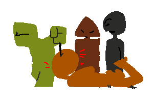 mreen guy and co drag prange guy around